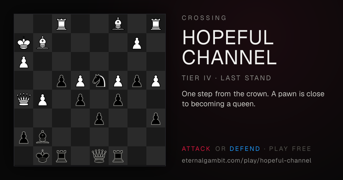 Crossing: Hopeful Channel: the starting position