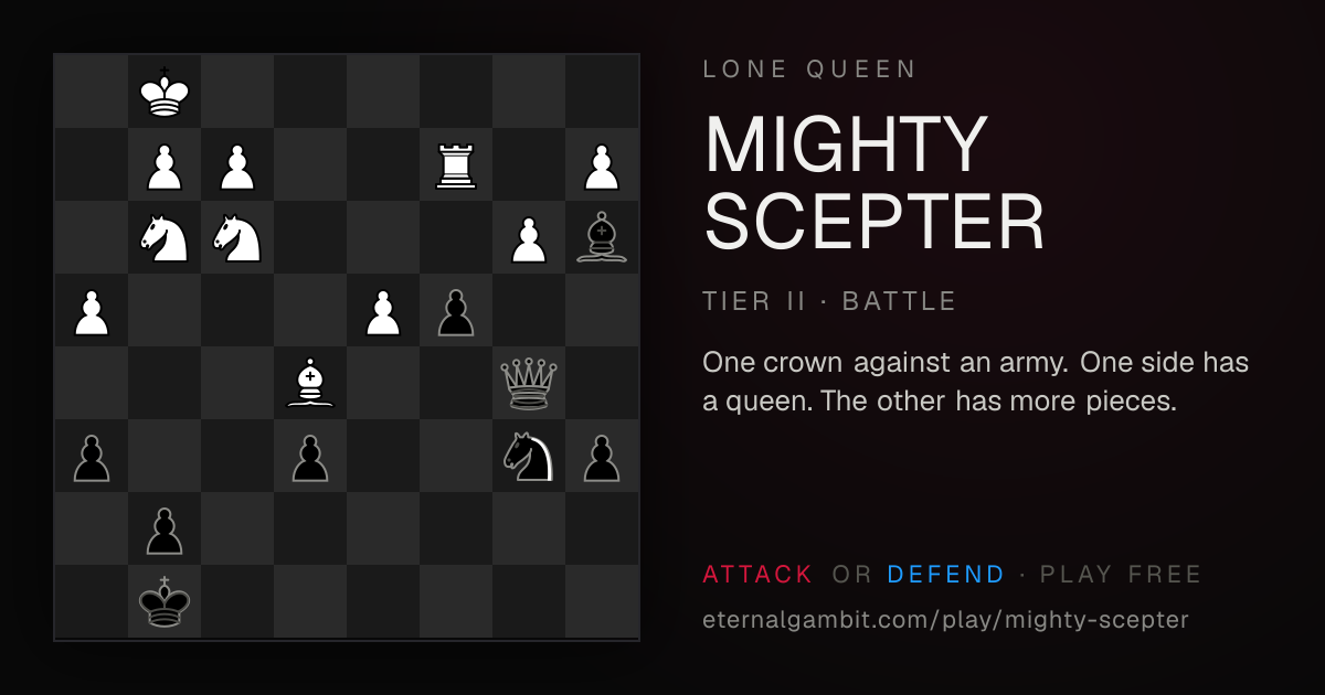 Lone Queen: Mighty Scepter: the starting position