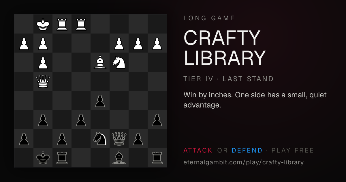 Long Game: Crafty Library: the starting position