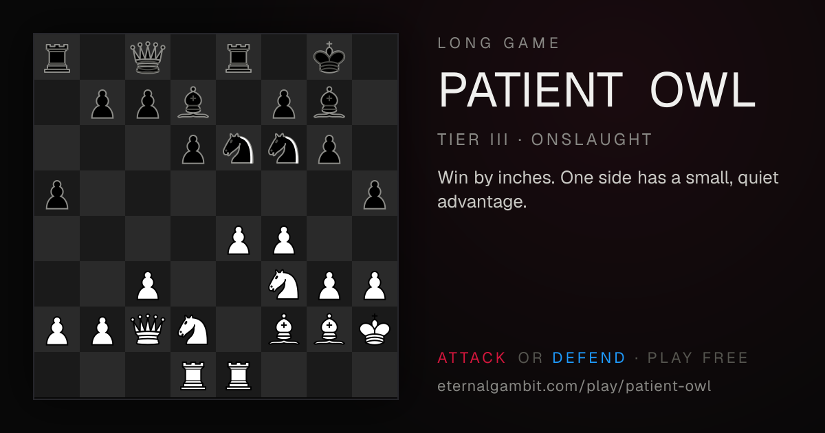 Long Game: Patient Owl: the starting position