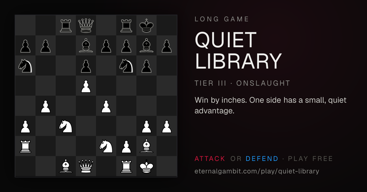 Long Game: Quiet Library: the starting position