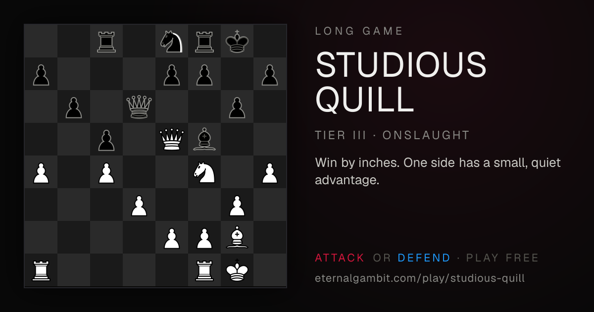 Long Game: Studious Quill: the starting position