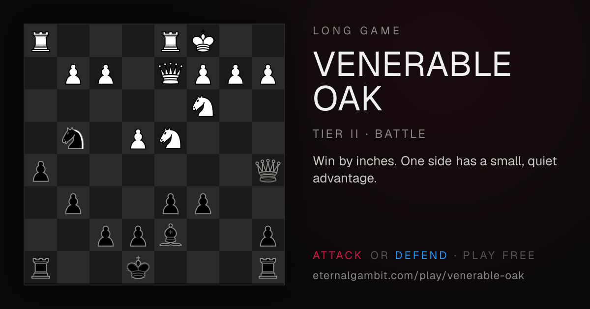 Long Game: Venerable Oak: the starting position