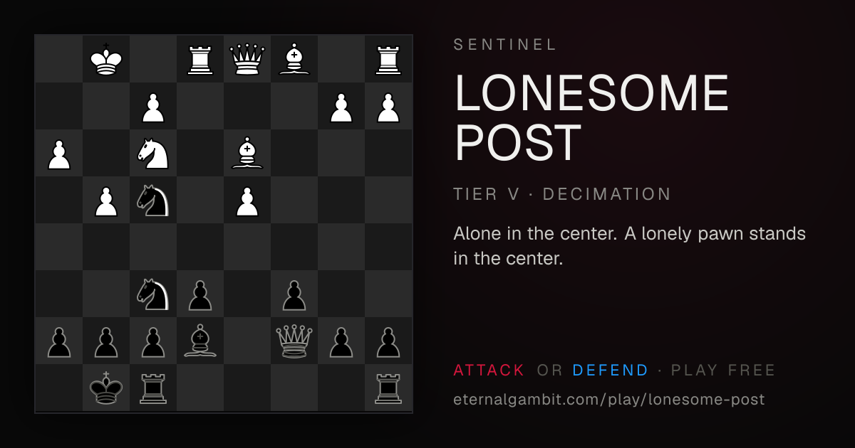 Sentinel: Lonesome Post: the starting position