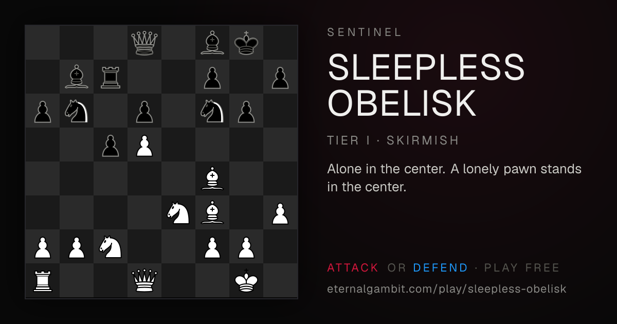Sentinel: Sleepless Obelisk: the starting position