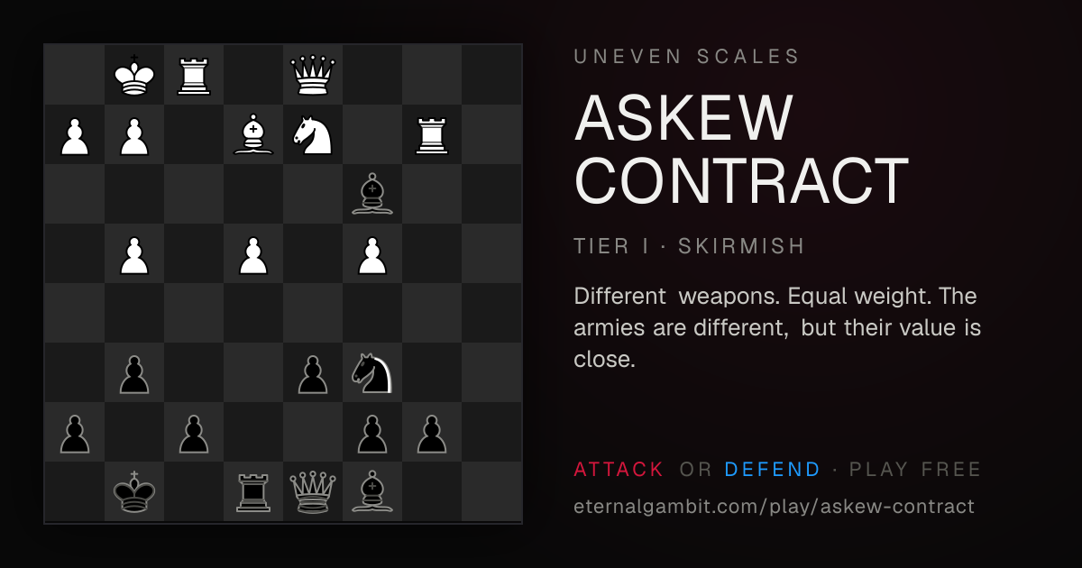 Uneven Scales: Askew Contract: the starting position